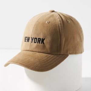 Anthropologie Wanderlust New York Hat / Baseball Cap in Khaki